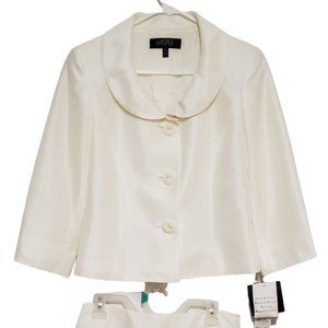 VTG Kasper Martha's Vineyard Women's 6 Ivory Skirt Suit Set NWT $240